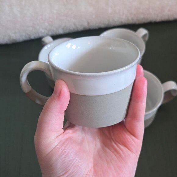 Set of 4 Pottery Barn Stoneware Two-Tone Mugs - Picture 6 of 6